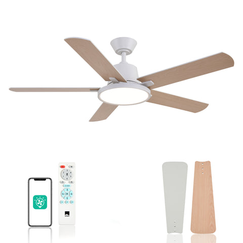 52" Orison Ceiling Fans with Lights, Low Profile Ceiling Fan with Remote/APP Control