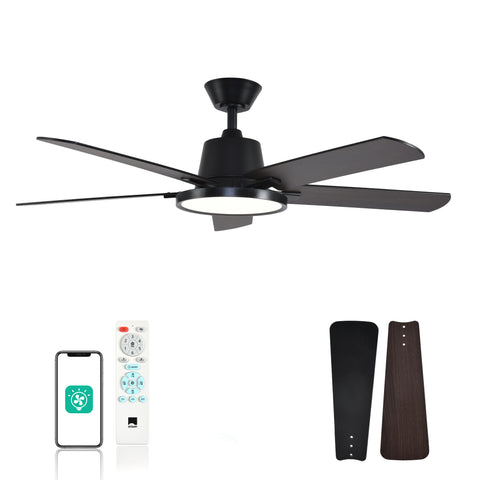 52" Orison Ceiling Fans with Lights, Low Profile Ceiling Fan with Remote/APP Control