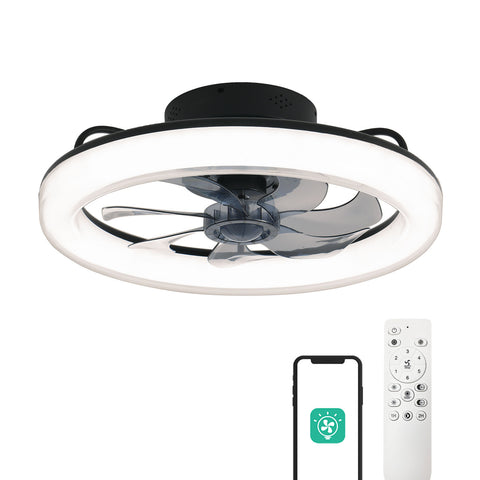20" CHANFOK Orison Flush Mount Ceiling Fan with Light