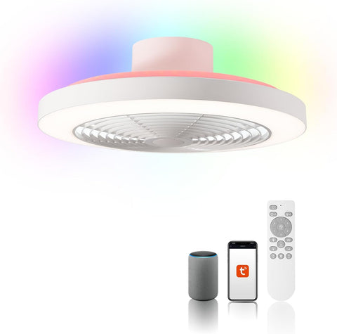 19.7" Orison Bladeless Ceiling Fan with Lights with Alexa/Google Assistant/APP Control