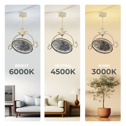 24.8" Orison Vintage Adjustable Directional Ceiling Fan with Light and Remote/APP Control