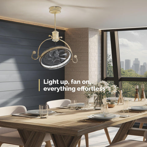 24.8" Orison Vintage Adjustable Directional Ceiling Fan with Light and Remote/APP Control