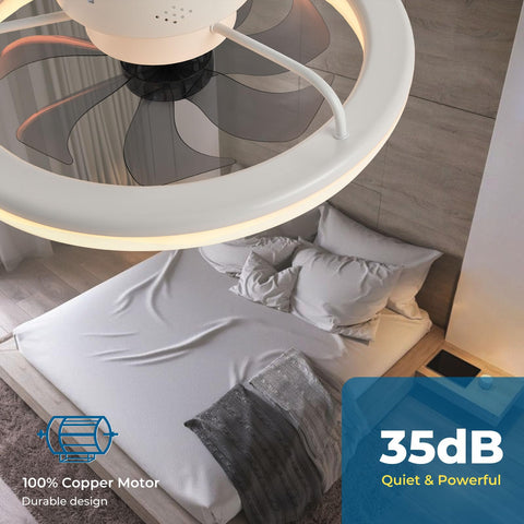 20" CHANFOK Orison Flush Mount Ceiling Fan with Light