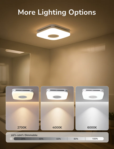 Orison Bathroom Exhaust Fan with Bluetooth Speaker, 110 CFM 1.0 Sone, bathroom vent fan featuring Light with 3 Color Temperatures, RGB Music Light, Nightlight, Remote Control