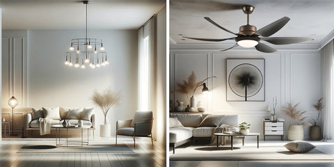 Fandeliers vs. Chandeliers: Choosing the Right Ceiling Fixture for Your Space