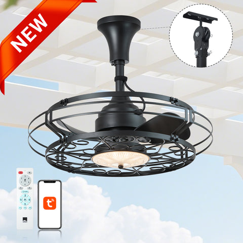 21" Orison Outdoor Ceiling Fan with Light, Gazebo Fans for Pergolas