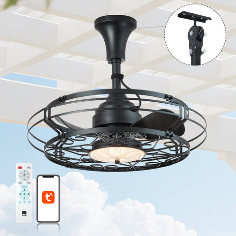 21" Orison Outdoor Ceiling Fan with Light, Gazebo Fans for Pergolas