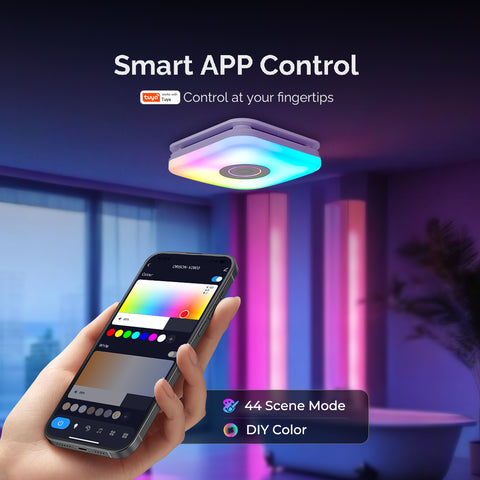 Orison Bathroom Exhaust Fan with Bluetooth Speaker, 110 CFM 1.0 Sone, bathroom vent fan featuring Light with 3 Color Temperatures, RGB Music Light, Nightlight, Remote Control