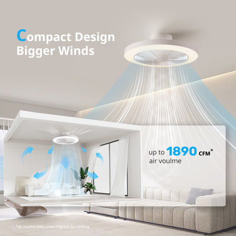 19.7" Orison Low Profile Ceiling Fan With Light