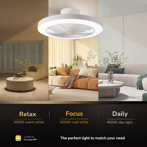 19.7" Orison Low Profile Ceiling Fan With Light