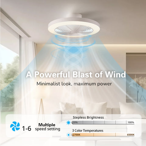 19.7" Orison Low Profile Ceiling Fan With Light