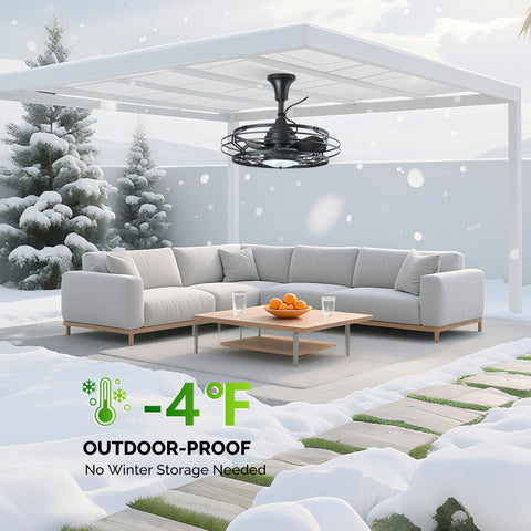 21" Orison Outdoor Ceiling Fan with Light, Gazebo Fans for Pergolas