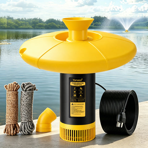 Orison Pond Fountain Aerator, 1HP 15000 GPH Floating Fountain Pump for Pond & Lake, 2 Spray Patterns