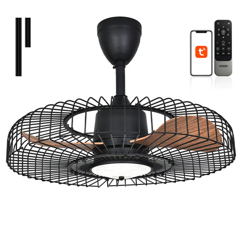 24" Orison Outdoor Ceiling Fans with Lights for Patio, Weatherproof Gazebo Fan Remote & APP Control