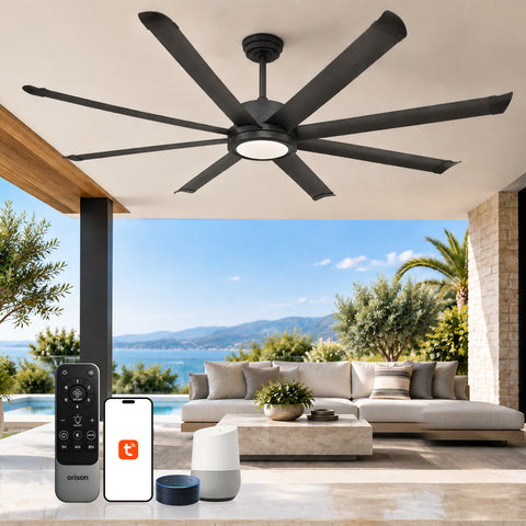 72" Orison Smart Ceiling Fans with Lights, Alexa & Remote & Tuya