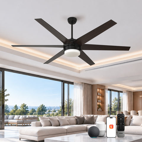 70" Orison Smart Ceiling Fans with Lights, Alexa & Remote & Tuya, 8500 CFM
