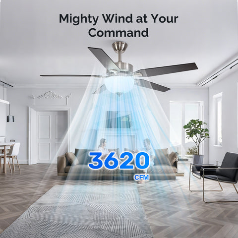 52" Orison Indoor Ceiling Fan with Lights, Smart Ceiling Fan for Living Room