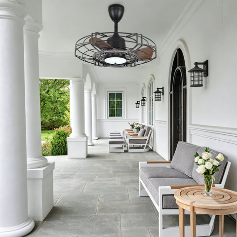 24" Orison Outdoor Ceiling Fan with RGB Light, Gazebo Fans Outdoor Hanging