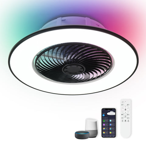 22" YANASO Hue Ceiling Fan Light with Alexa/Google Assistant/App Control
