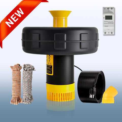 Orison Pond Fountain Aerator Pump with Timer, 50ft Power Cord, 2 Spray Patterns, Energy-Efficient Water Circulation for Ponds & Lakes