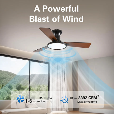 42" Orison Ceiling Fan with Lights, Reversible and Dimmable, Remote/APP Control