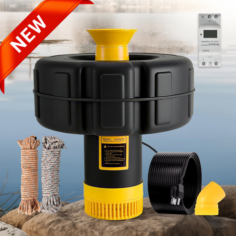 Orison Pond Fountain Aerator, 1HP 15000 GPH Fountain Pump with Timer, 15A/110V 100FT power cord, 2 Spray Patterns for Ponds & Lakes