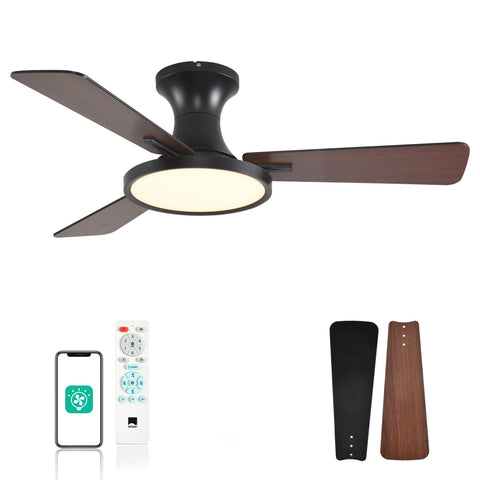 42" Orison Ceiling Fan with Lights, Reversible and Dimmable, Remote/APP Control