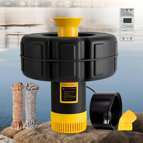Orison Pond Fountain Aerator, 1HP 15000 GPH Fountain Pump with Timer, 15A/110V 100FT power cord, 2 Spray Patterns for Ponds & Lakes