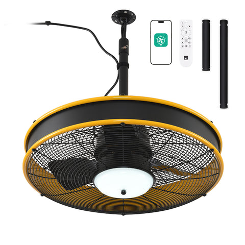 22" Orison Outdoor Ceiling Fans with Lights, Wet Rated Gazebo Fan with Remote/App Control