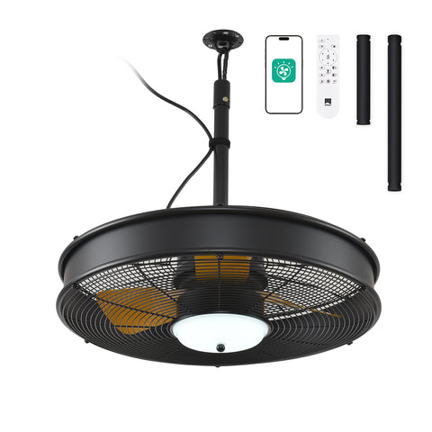 22" Orison Outdoor Ceiling Fans with Lights, Wet Rated Gazebo Fan with Remote/App Control