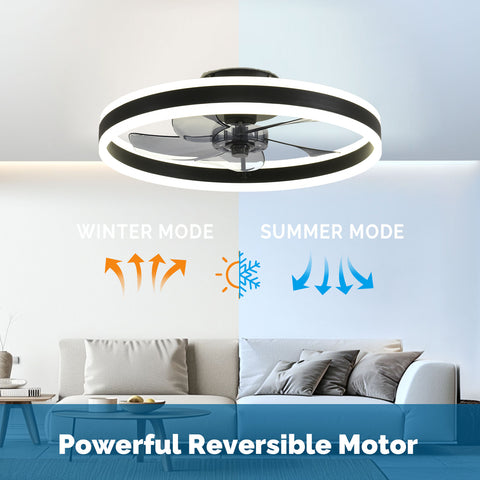 19.7" CHANFOK Orison Modern Small Ceiling Fan With Light