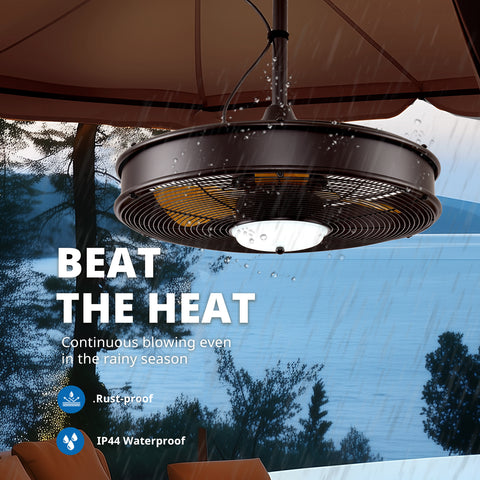 22" Orison Outdoor Ceiling Fans with Lights, Wet Rated Gazebo Fan with Remote/App Control