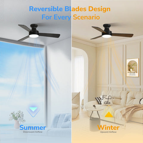 42" Orison Ceiling Fans with Light, Features RGB Backlight, Dimmable Lighting