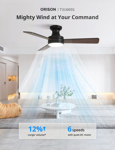 42" Orison Ceiling Fans with Lights, Smart RGB Backlight, Dimmable Lighting, Alexa Voice Control