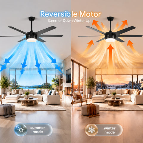 70" Orison Smart Ceiling Fans with Lights, Alexa & Remote & Tuya, 8500 CFM