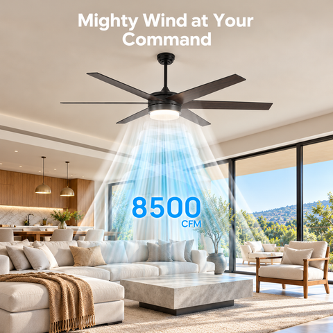 70" Orison Smart Ceiling Fans with Lights, Alexa & Remote & Tuya, 8500 CFM