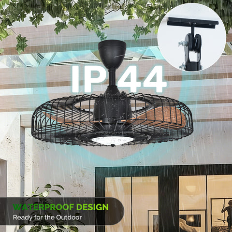 24" Orison Outdoor Ceiling Fans with Lights for Patio, Weatherproof Gazebo Fan Remote & APP Control