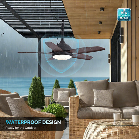 42" Orison Plug-in Outdoor Ceiling Fan with Light, 5-Blade Hanging Fan for Gazebo Porch