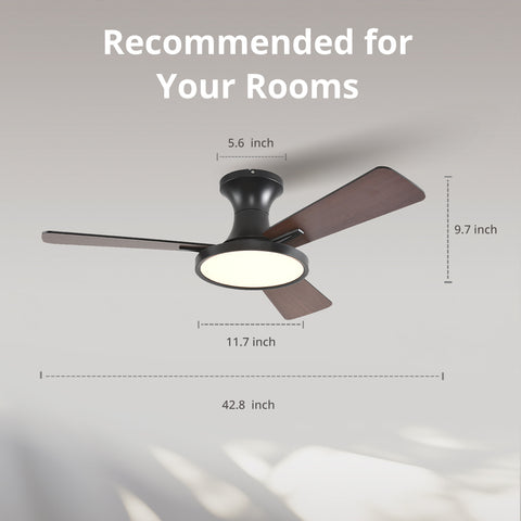 42" Orison Ceiling Fan with Lights, Reversible and Dimmable, Remote/APP Control