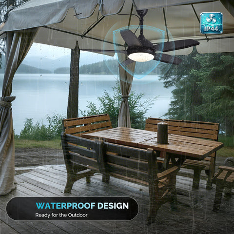42" Orison Plug-in Outdoor Ceiling Fan with Light, 5-Blade Hanging Fan for Gazebo Porch