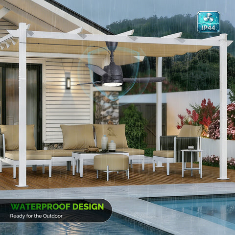 ceiling fan for patio umbrella 42 Inch Black 5-Blade Modern Smart Outdoor with Dimmable LED Lights, 6 Speeds Plug In Waterproof Ceiling Fans Patios and will not release harmful gase.Provides instant and quiet warmth with 3 adjustable power settings(500/1000/1500W). Wrought Studio 42" W Propeller