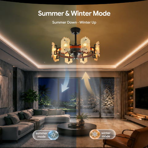 28.7" Orison Chandelier Ceiling Fans with Remote & APP Control