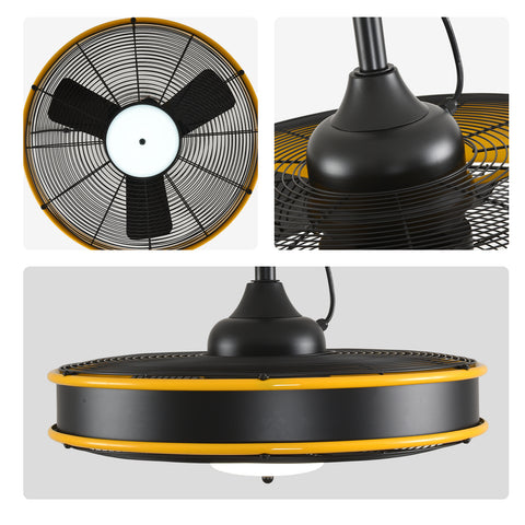 22" Orison Outdoor Ceiling Fans with Lights, Wet Rated Gazebo Fan with Remote/App Control