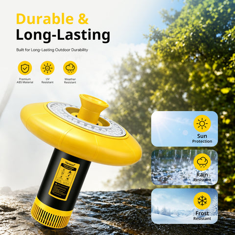 Orison Pond Fountain Aerator with RGB Lights, 1HP 15000 GPH Floating Fountain Pump for Pond & Lake, APP & Remote Control
