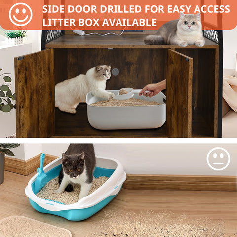 Orison Multifunctional Cat Enclosure and Storage Cabinet with RGB Lighting