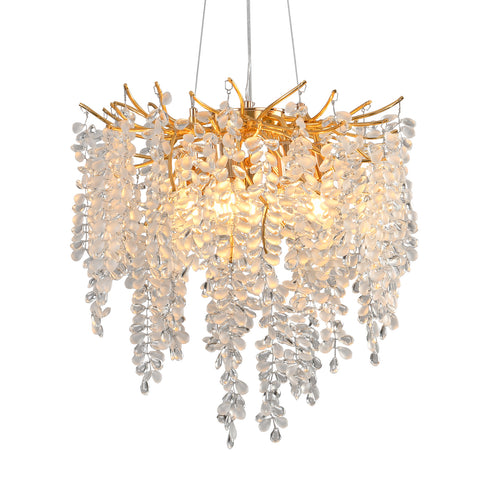 18" Orison Crystal Ceiling Light Fixture, Elegant Flush Mount Lighting, Perfect for Living Room(Bulbs not included)