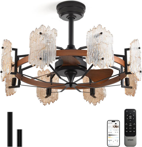 28.7" Orison Chandelier Ceiling Fans with Remote & APP Control