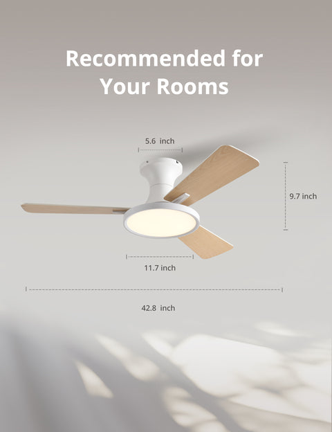 42" Orison Ceiling Fan with Lights, Reversible and Dimmable, Remote/APP Control