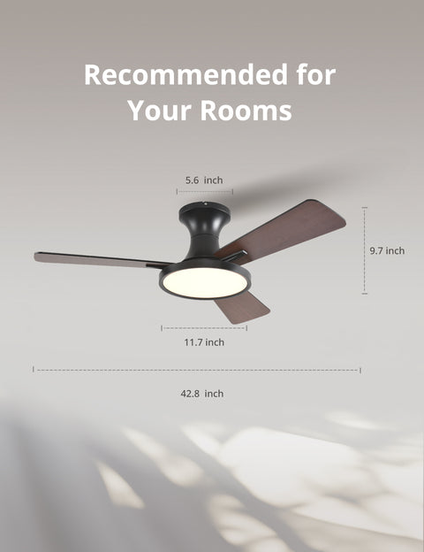 42" Orison Ceiling Fan with Lights, Reversible and Dimmable, Remote/APP Control