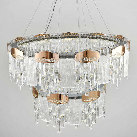 30.3" Orison Modern Crystal Chandelier Light Fixture - Elegant Ceiling Pendant Lighting with Sparkling Crystals
